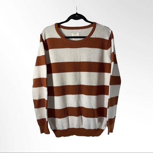 Vanishing Elephant Camel Striped Knit Sweater L - Picture 1 of 5